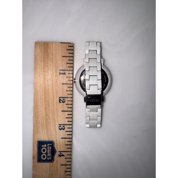 FOSSIL JACQUELINE 3-Hand Date Pearl White Stainless Steel Women's Watch *READ* - Picture 5 of 9